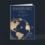Invitation Mariage Destination Passport Gold Plan du monde<br><div class="desc">Carte du monde moderne et élégant Invitation Mariage Destination,  comme passeport</div>