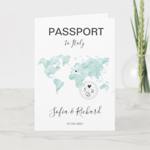 Invitation Mariage Destination Passport Gold World Map Invita
