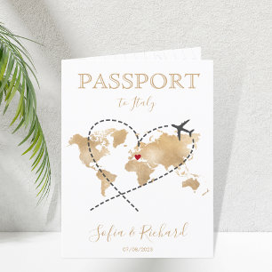 Invitation Mariage Destination Passport World Map Code QR