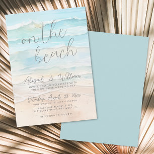 Invitation Mariage d'été à l'aquarelle sur la plage