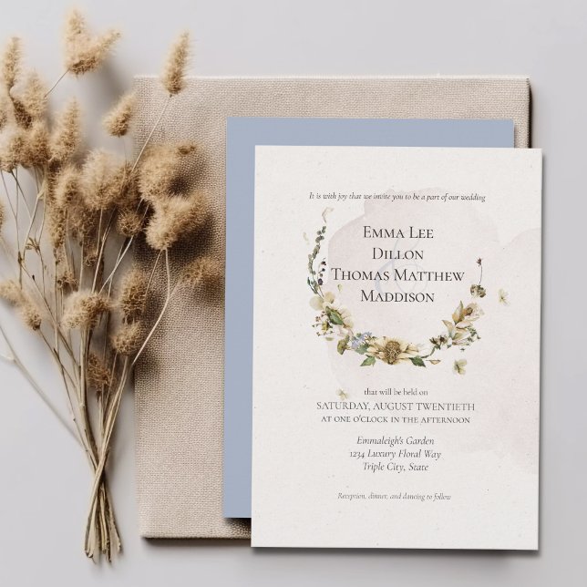 Invitation Mariage d'été aux fleurs séchées (Créateur téléchargé)