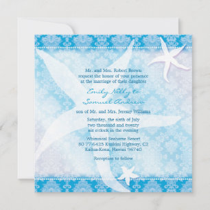 Invitation Mariage d'été Blue Beach Starfish
