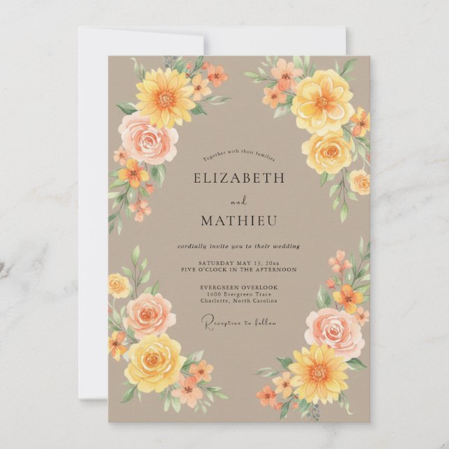 Invitation Mariage d'été bronzé radieux (Devant)
