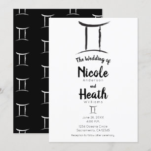 INVITATION MARIAGE D'ÉTÉ DE GEMINI ASTROLOGIE ZODIACALE MAI J