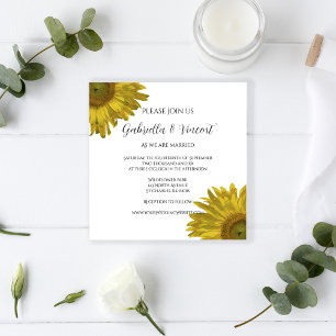 Invitation Mariage d'été de tournesol jaune