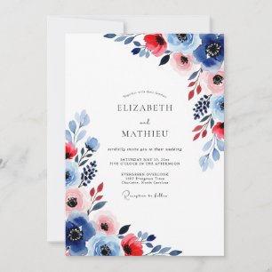 Invitation Mariage d'été écarlate de la Marine Lively