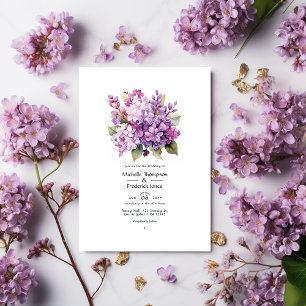 Invitation Mariage d'été floral de lilas au raisin