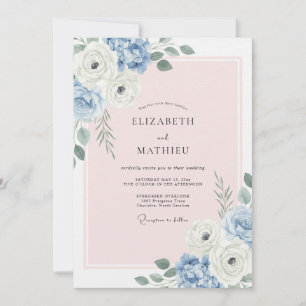Invitation Mariage d'été gracieux bleu poudre