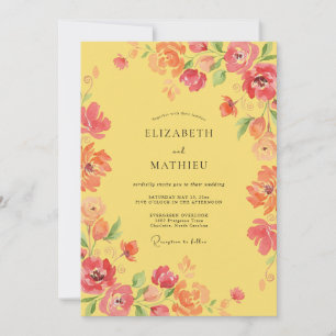 Invitation Mariage d'été jaune radieux