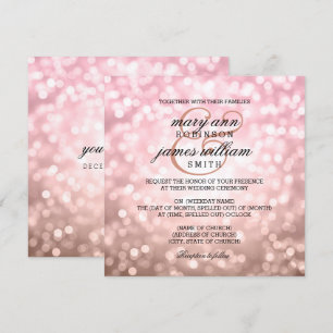 Invitation Mariage d'été rose Blush Pink Bokeh