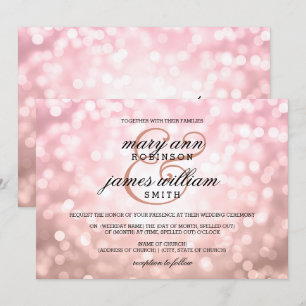 Invitation Mariage d'été rose Blush Pink Bokeh