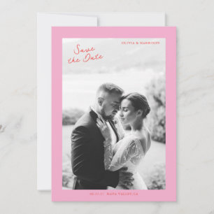 Invitation Mariage d'été rose Enregistrez la date