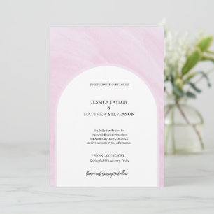 Invitation Mariage d'été Rose Poussiéreuse Élégant