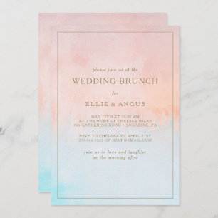 Invitation Mariage d'été Sunset Watercolor Brunch