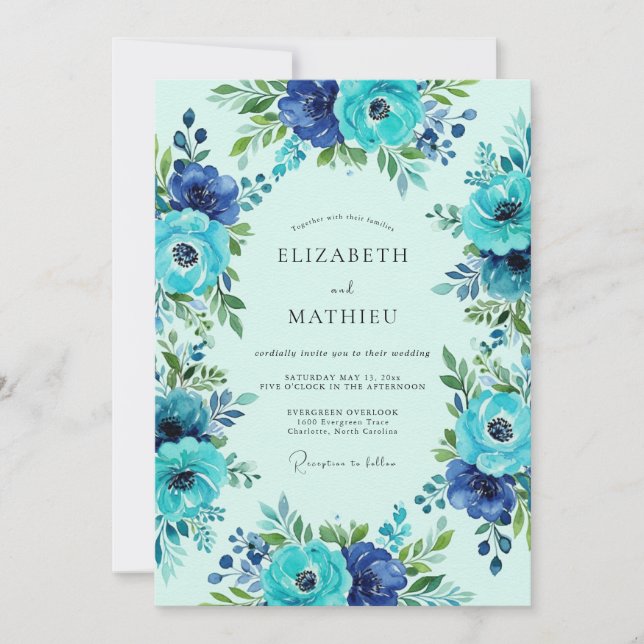 Invitation Mariage d'été vert menthe pétillant (Devant)