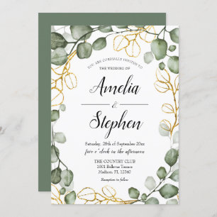 Invitation Mariage d'Eucalyptus de la couronne de folithe