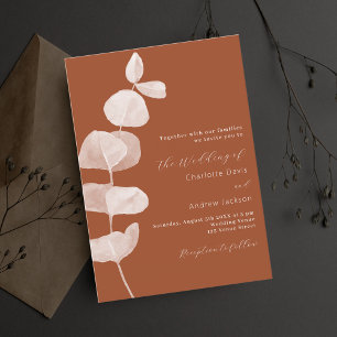 Invitation Mariage d'eucalyptus orange brûlé