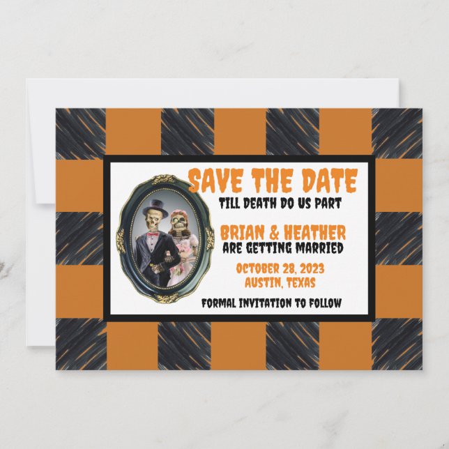 Invitation Mariage d'Halloween d'octobre Enregistrer la date (Devant)