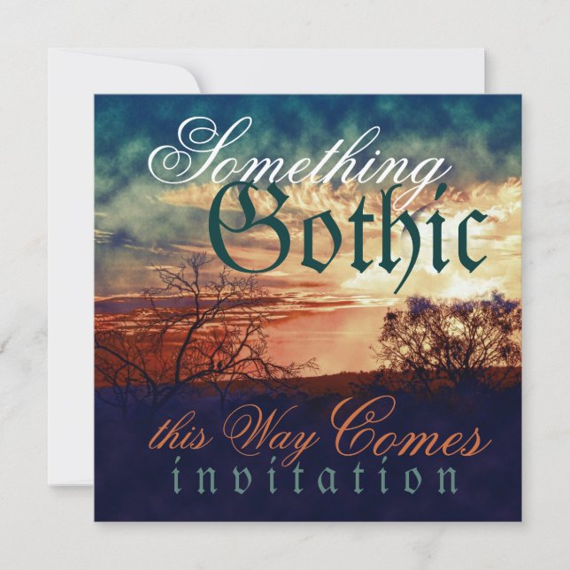 Invitation Mariage d'Halloween gothique foncé et orageux (Devant)