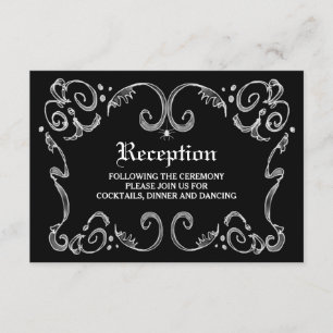 Invitation Mariage d'Halloween noir et blanc 3,5x5 réception
