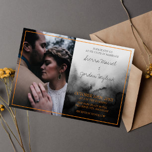 Invitation Mariage d'Halloween noir orange foncé