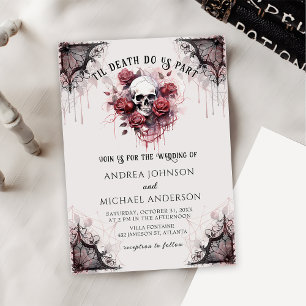 Invitation Mariage d'Halloween Rose gothique
