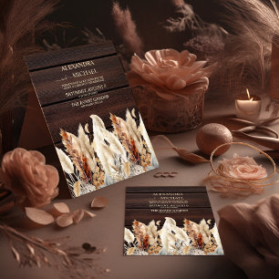 Invitation Mariage d'herbe Pampas d'automne