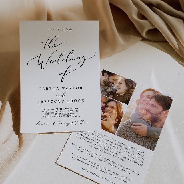 Invitation Mariage d'histoire de proposition de calligraphie  (Créateur téléchargé)