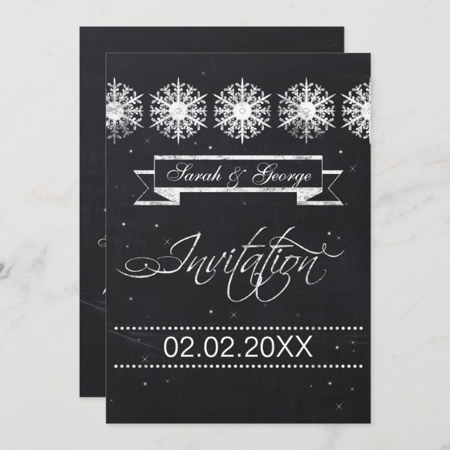 Invitation mariage d'hiver (Devant / Derrière)