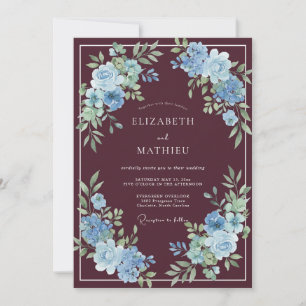 Invitation Mariage d'hiver atmosphérique en Bourgogne