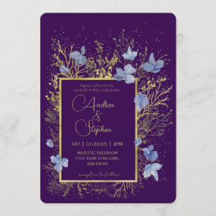 Invitation Mariage d'hiver au feuillage hivernal élégant