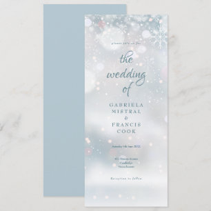 Invitation Mariage d'hiver aux flocons de neige élégants