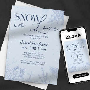 Invitation Mariage d'hiver Bleu hivernal Baptême de mariage