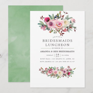 Invitation Mariage d'hiver Bridesmaids Déjeuner Floral Invita