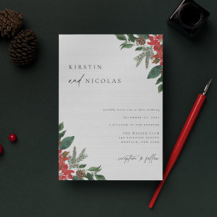 Invitation Mariage d'hiver chic contemporain