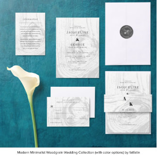 Invitation Mariage d'hiver classique moderne rustique avec un