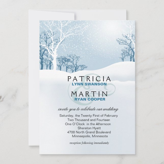 Invitation Mariage d'hiver de Milou - bleu glacier (Devant)
