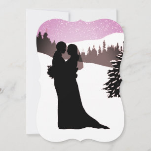 Invitation Mariage d'hiver de montagne enneigé