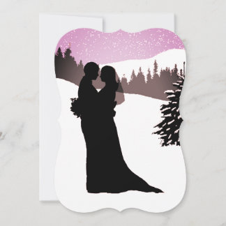 Invitation Mariage d'hiver de montagne enneigé
