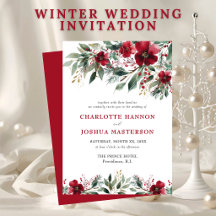 Mariage d'hiver de Noël Rouge Houx et Verdure