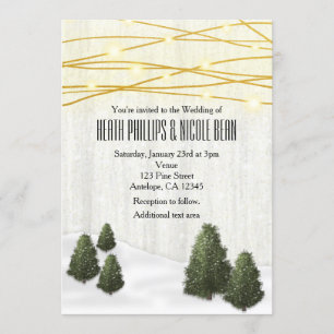Invitation Mariage d'hiver des pins russes Neige de décembre
