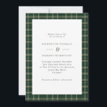 Invitation Mariage d'hiver écossais Tartan vert<br><div class="desc">Dark Green Tartan Scottish Winter Wedding Invitation</div>