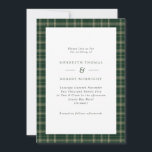 Invitation Mariage d'hiver écossais Tartan vert<br><div class="desc">Dark Green Tartan Scottish Winter Wedding Invitation</div>