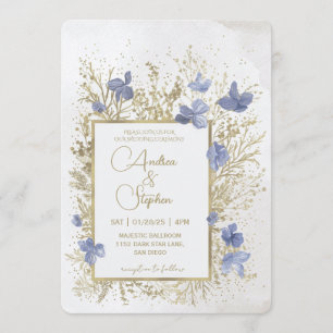 Invitation Mariage d'hiver élégant au feuillage hivernal