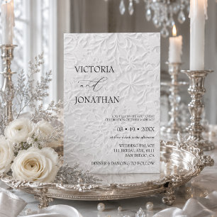 Invitation Mariage d'hiver élégant blanc