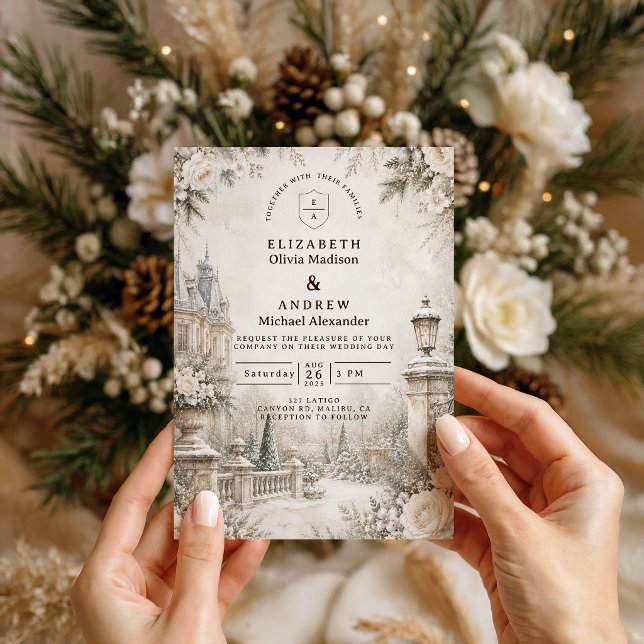 Invitation Mariage d'hiver élégant et intemporel (Créateur téléchargé)