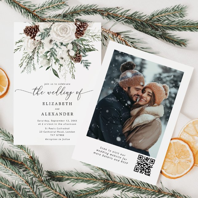 Invitation Mariage d'hiver élégant et persistant (Créateur téléchargé)