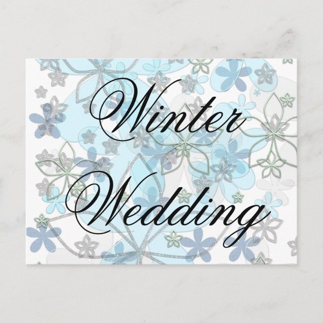 Invitation mariage d'hiver Flammes de neige (Devant)