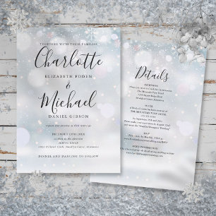 Invitation Mariage d'hiver Flocons de neige Tout en Un