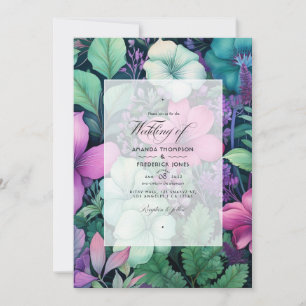 Invitation Mariage d'hiver floral à la vigne et au pin